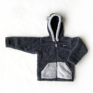 Patagonia Toddler  "Baby Furry Friends" Grey & White Fleece Hoody Size 3T